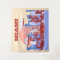 Miami Beach, Miami Travel Art, Retro