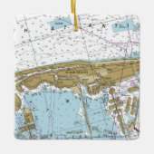 Miami Beach Nautical Chart Keramisch Ornament (Voorkant)