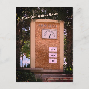 Miami Beach Ocean Drive Thermometer (datum invoege Briefkaart