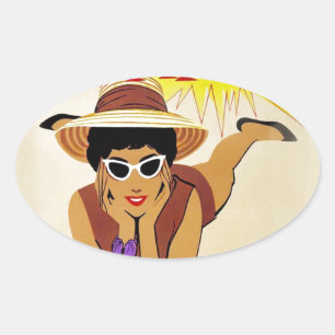  Miami Beach Ovale Sticker