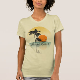  Miami Beach Palm Tree Silhouette T-Shirt
