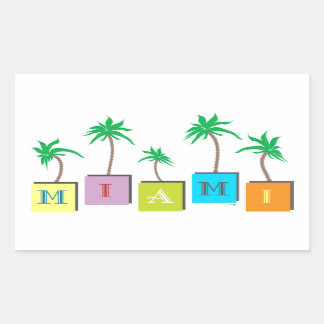 Miami Beach Palms Rechthoekige Sticker