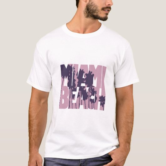 miami beach pink violet fun t-shirt (Voorkant)