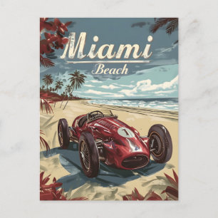 Miami Beach  raceauto Briefkaart