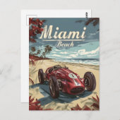 Miami Beach  raceauto Briefkaart (Voorkant / Achterkant)