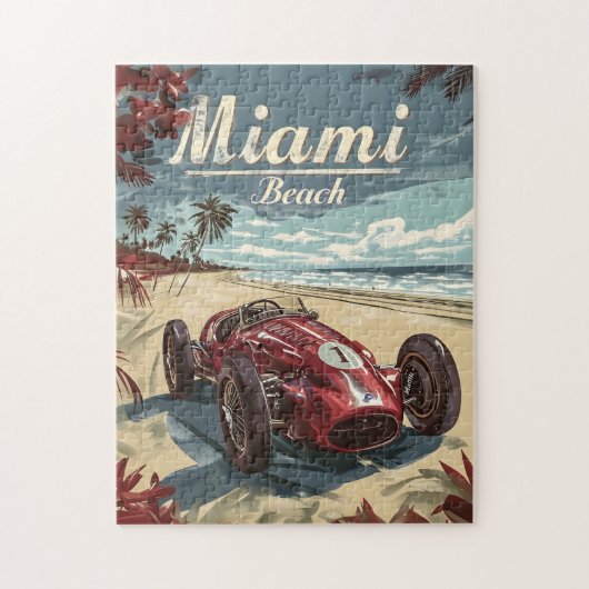 Miami Beach raceauto Legpuzzel (Verticaal)