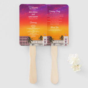 Miami Beach Regenboogrij Charleston Palm Bruiloft Handwaaier