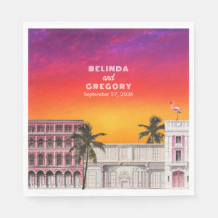 Miami Beach Regenboogrij Charleston Palm Bruiloft Servet