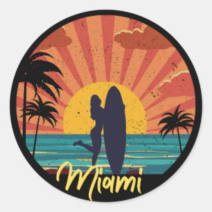 Miami Beach Ronde Sticker