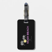 Miami Beach roze grijs Bagagelabel (Achterkant verticaal)