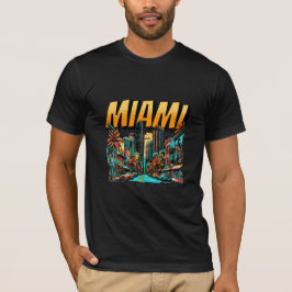 Miami Beach Silhouette Retro T-shirt