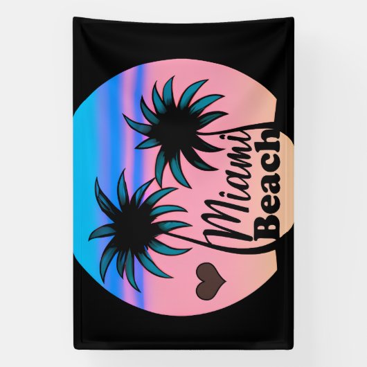 Miami Beach Spandoek (Verticaal)