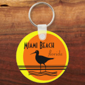 Miami Beach Sunset Souvenir Sleutelhanger (Voorkant)