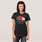 Miami Beach Vacation Florida Tropical Hibiscus Flo T-shirt (Voorkant volledig)