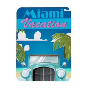 Miami Beach vakanation USA vintage poster Magneet
