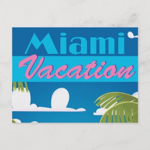 Miami Beach vakantie USA vintage reisposter Briefkaart