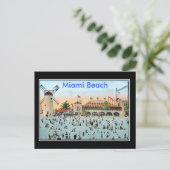 Miami Beach Vintage Briefkaart (Staand voorkant)