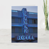 MIAMI BEACH VINTAGE COLONY HOTEL CARTE D'ANNIVERSA