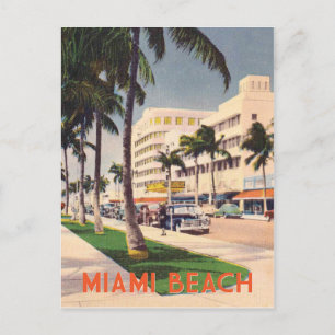 Miami Beach vintage-reisstijl Briefkaart