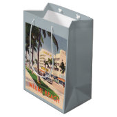 Miami Beach vintage reisstijl Medium Cadeauzakje (Achterkant Gekanteld)