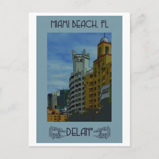 Miami Beach Vintage Travel Briefkaart (Voorkant)