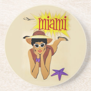 Miami Beach Zandsteen Onderzetter