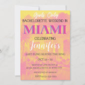 Miami Bestemming Bachelorette Weekend Party Kaart (Voorkant)