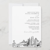 Miami Bestemming Bruiloft Skyline Uitnodiging (Voorkant)