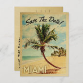 Miami bewaar de platenpalmboom op de datum aankondigingskaart (Voorkant / Achterkant)