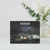 Miami bij nacht briefkaart (Staand voorkant)