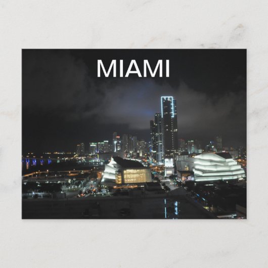 Miami bij nacht briefkaart (Voorkant)