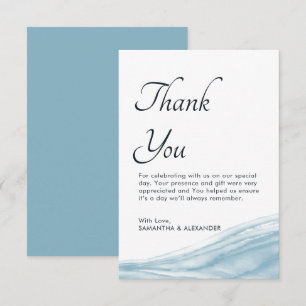 Miami Blue Ocean Waterverf Wedding Hartelijk dank Bedankkaart