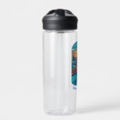 Miami Brickell Woman op een dak-hottub Waterfles (Voorkant)