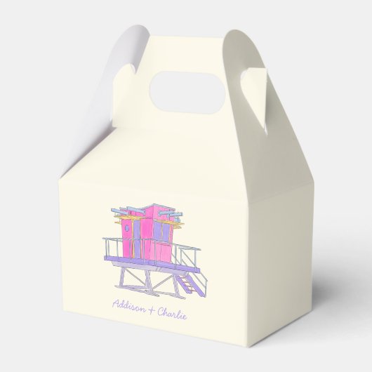 Miami bruiloft bedankdoosjes (Voorkant Zijde)