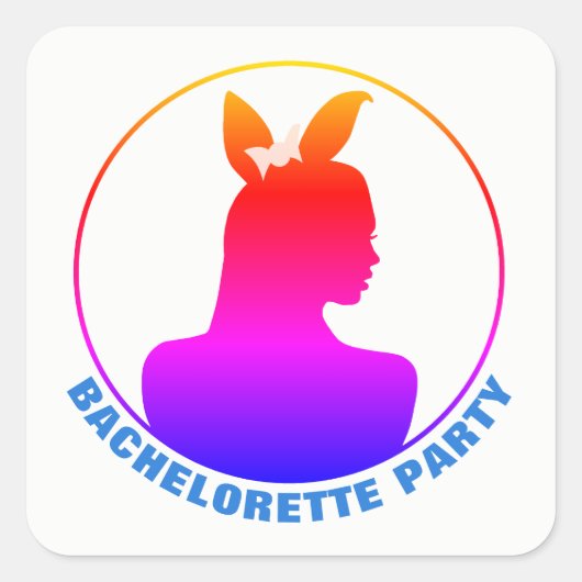 Miami Bunny Girl Bachelorette Party Vierkante Sticker (Voorkant)