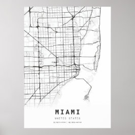 Miami Cartography Stadsplattegrond Poster
