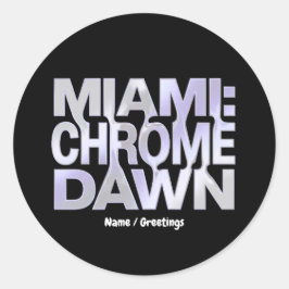 Miami Chrome Dawn Liquid Metal Y3K Aesthetic Art Ronde Sticker