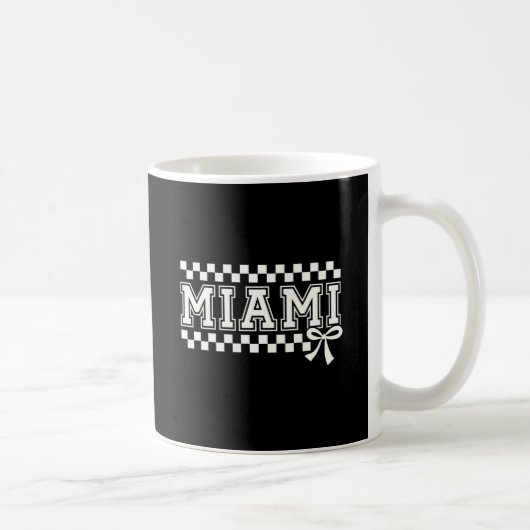 Miami Collegiate Checkerboard Coquette Bow Mug (Droite)