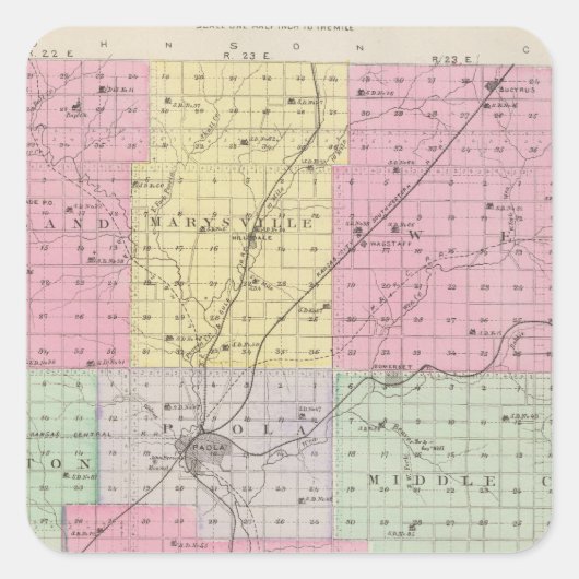 Miami County, Kansas Vierkante Sticker (Voorkant)