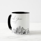 Miami Croquis Simple Mariage Personnalisé Café Mug (Devant gauche)