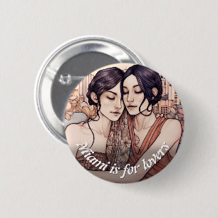 Miami Downtown Vrouwen maken lesbiennes kapot Ronde Button 5,7 Cm