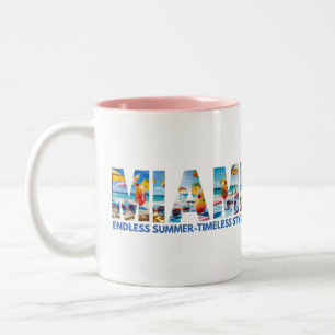 Miami Eindeloze Zomer Tijdloze Stijl Tweekleurige Koffiemok