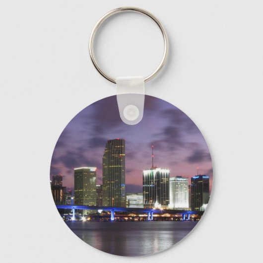 Miami Evening Skyline Sleutelhanger (Voorkant)