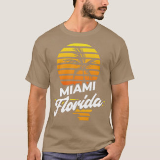 Miami Exotic Palm Trees Retro Summer FL Florida T-shirt