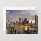 Miami financiële skyline bij schemering briefkaart (Voorkant / Achterkant)