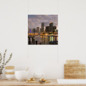 Miami financiële skyline bij schemering poster (Keuken)