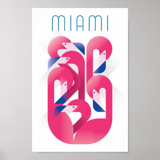 Miami Flamingo Color Poster (Voorkant)