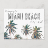 Miami Florida Beach Bruiloft Save the Date Briefkaart (Voorkant)