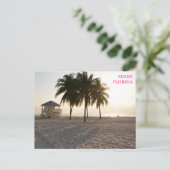 Miami Florida Beach Palms Garde carte postale (Debout devant)