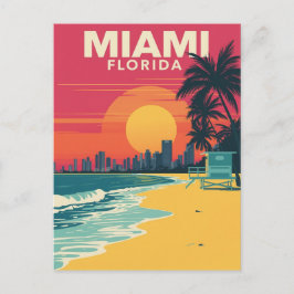  Miami Florida Beach Sunset Briefkaart